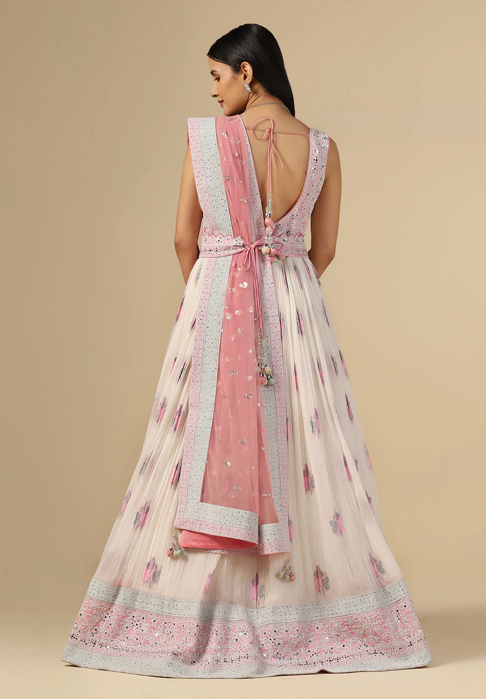 Elegance Off-White Anarkali Gown - Image 2