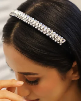 Embellished Black White Crystal Headband