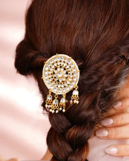 Pearl Kundan Festive Statement Hair Accessory