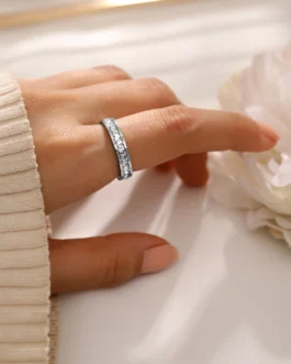 Rhodium Plated Eternity Band