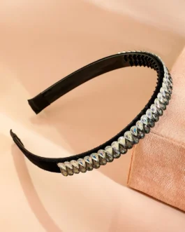 Embellished Black White Crystal Headband