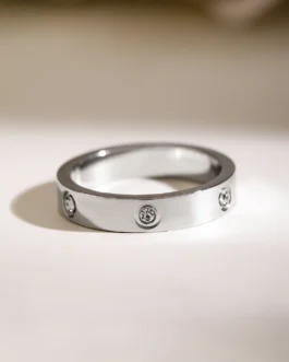 Rhodium Plated Sleek Band